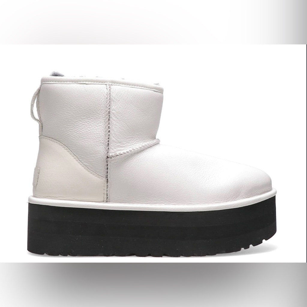 New White Leather Uggs